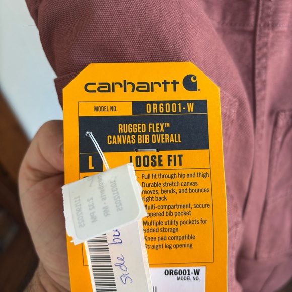 Carhartt NWT Women’s XS Rugged Flex Loose Fit Canvas Bib Overalls Maroon *NOTE - Picture 8 of 13